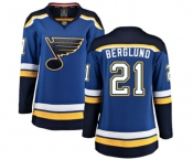 Women St. Louis Blues #21 Patrik Berglund Fanatics Branded Royal Blue Home Breakaway NHL Jersey