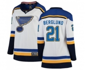 Women St. Louis Blues #21 Patrik Berglund Fanatics Branded White Away Breakaway NHL Jersey