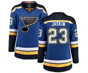 Women St. Louis Blues #23 Dmitrij Jaskin Fanatics Branded Royal Blue Home Breakaway NHL Jersey