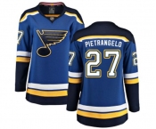 Women St. Louis Blues #27 Alex Pietrangelo Fanatics Branded Royal Blue Home Breakaway NHL Jersey