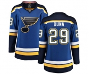 Women St. Louis Blues #29 Vince Dunn Fanatics Branded Royal Blue Home Breakaway NHL Jersey