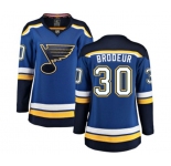 Women St. Louis Blues #30 Martin Brodeur Fanatics Branded Royal Blue Home Breakaway NHL Jersey