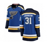Women St. Louis Blues #31 Chad Johnson Fanatics Branded Royal Blue Home Breakaway NHL Jersey