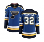 Women St. Louis Blues #32 Tage Thompson Fanatics Branded Royal Blue Home Breakaway NHL Jersey