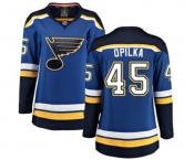 Women St. Louis Blues #45 Luke Opilka Fanatics Branded Royal Blue Home Breakaway NHL Jersey