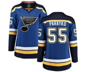 Women St. Louis Blues #55 Colton Parayko Fanatics Branded Royal Blue Home Breakaway NHL Jersey