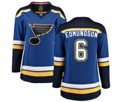 Women St. Louis Blues #6 Joel Edmundson Fanatics Branded Royal Blue Home Breakaway NHL Jersey