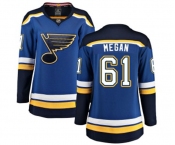 Women St. Louis Blues #61 Wade Megan Fanatics Branded Royal Blue Home Breakaway NHL Jersey
