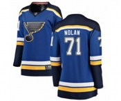 Women St. Louis Blues #71 Jordan Nolan Fanatics Branded Royal Blue Home Breakaway NHL Jersey