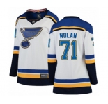 Women St. Louis Blues #71 Jordan Nolan Fanatics Branded White Away Breakaway NHL Jersey