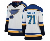 Women St. Louis Blues #71 Jordan Nolan Fanatics Branded White Away Breakaway NHL Jersey