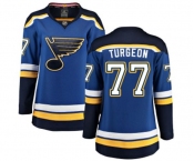 Women St. Louis Blues #77 Pierre Turgeon Fanatics Branded Royal Blue Home Breakaway NHL Jersey