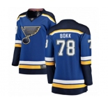 Women St. Louis Blues #78 Dominik Bokk Fanatics Branded Royal Blue Home Breakaway NHL Jersey