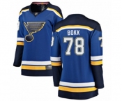 Women St. Louis Blues #78 Dominik Bokk Fanatics Branded Royal Blue Home Breakaway NHL Jersey