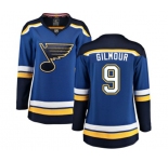 Women St. Louis Blues #9 Doug Gilmour Fanatics Branded Royal Blue Home Breakaway NHL Jersey