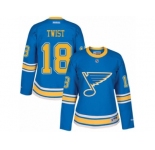 Women's Reebok St. Louis Blues #18 Tony Twist Authentic Blue 2017 Winter Classic NHL Jersey