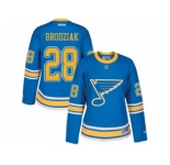 Women's Reebok St. Louis Blues #28 Kyle Brodziak Authentic Blue 2017 Winter Classic NHL Jersey