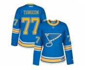 Women's Reebok St. Louis Blues #77 Pierre Turgeon Authentic Blue 2017 Winter Classic NHL Jersey
