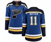 Women's St. Louis Blues #11 Brian Sutter Fanatics Branded Royal Blue Home Breakaway 2019 Stanley Cup Champions Hockey Jersey