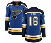 Women's St. Louis Blues #16 Brett Hull Fanatics Branded Royal Blue Home Breakaway 2019 Stanley Cup Champions Hockey Jersey