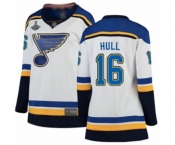 Women's St. Louis Blues #16 Brett Hull Fanatics Branded White Away Breakaway 2019 Stanley Cup Champions Hockey Jersey