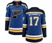 Women's St. Louis Blues #17 Jaden Schwartz Fanatics Branded Royal Blue Home Breakaway 2019 Stanley Cup Champions Hockey Jersey