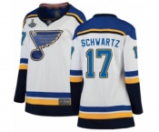 Women's St. Louis Blues #17 Jaden Schwartz Fanatics Branded White Away Breakaway 2019 Stanley Cup Champions Hockey Jersey