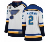Women's St. Louis Blues #2 Al Macinnis Fanatics Branded White Away Breakaway 2019 Stanley Cup Champions Hockey Jersey