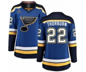 Women's St. Louis Blues #22 Chris Thorburn Fanatics Branded Royal Blue Home Breakaway 2019 Stanley Cup Champions Hockey Jersey