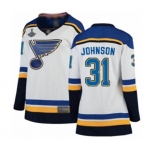 Women's St. Louis Blues #31 Chad Johnson Fanatics Branded White Away Breakaway 2019 Stanley Cup Champions Hockey Jersey