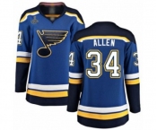 Women's St. Louis Blues #34 Jake Allen Fanatics Branded Royal Blue Home Breakaway 2019 Stanley Cup Champions Hockey Jersey
