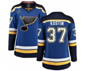 Women's St. Louis Blues #37 Klim Kostin Fanatics Branded Royal Blue Home Breakaway 2019 Stanley Cup Champions Hockey Jersey