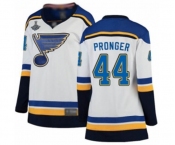 Women's St. Louis Blues #44 Chris Pronger Fanatics Branded White Away Breakaway 2019 Stanley Cup Champions Hockey Jersey