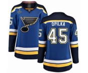 Women's St. Louis Blues #45 Luke Opilka Fanatics Branded Royal Blue Home Breakaway 2019 Stanley Cup Champions Hockey Jersey