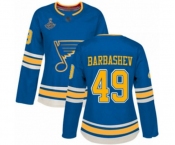 Women's St. Louis Blues #49 Ivan Barbashev Authentic Navy Blue Alternate 2019 Stanley Cup Champions Hockey Jersey