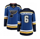 Women's St. Louis Blues #6 Joel Edmundson Fanatics Branded Royal Blue Home Breakaway 2019 Stanley Cup Champions Hockey Jersey
