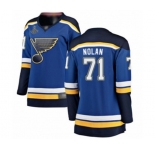 Women's St. Louis Blues #71 Jordan Nolan Fanatics Branded Royal Blue Home Breakaway 2019 Stanley Cup Champions Hockey Jersey