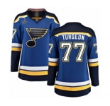 Women's St. Louis Blues #77 Pierre Turgeon Fanatics Branded Royal Blue Home Breakaway 2019 Stanley Cup Champions Hockey Jersey