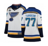 Women's St. Louis Blues #77 Pierre Turgeon Fanatics Branded White Away Breakaway 2019 Stanley Cup Champions Hockey Jersey