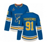 Women's St. Louis Blues #91 Vladimir Tarasenko Authentic Navy Blue Alternate 2019 Stanley Cup Champions Hockey Jersey