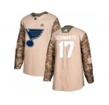 Youth Adidas St. Louis Blues #17 Jaden Schwartz Camo Authentic 2017 Veterans Day Stitched NHL Jersey