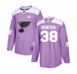 Youth Adidas St. Louis Blues #38 Pavol Demitra Authentic Purple Fights Cancer Practice NHL Jersey