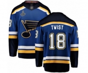 Youth St. Louis Blues #18 Tony Twist Fanatics Branded Royal Blue Home Breakaway 2019 Stanley Cup Champions Hockey Jersey