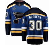 Youth St. Louis Blues #30 Martin Brodeur Fanatics Branded Royal Blue Home Breakaway 2019 Stanley Cup Champions Hockey Jersey