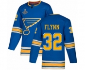 Youth St. Louis Blues #32 Brian Flynn Authentic Navy Blue Alternate 2019 Stanley Cup Champions Hockey Jersey