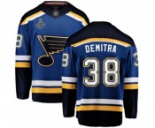 Youth St. Louis Blues #38 Pavol Demitra Fanatics Branded Royal Blue Home Breakaway 2019 Stanley Cup Champions Hockey Jersey