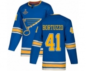 Youth St. Louis Blues #41 Robert Bortuzzo Authentic Navy Blue Alternate 2019 Stanley Cup Champions Hockey Jersey