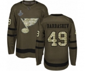 Youth St. Louis Blues #49 Ivan Barbashev Authentic Green Salute to Service 2019 Stanley Cup Champions Hockey Jersey