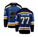 Youth St. Louis Blues #77 Pierre Turgeon Fanatics Branded Royal Blue Home Breakaway 2019 Stanley Cup Champions Hockey Jersey