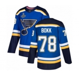 Youth St. Louis Blues #78 Dominik Bokk Authentic Royal Blue Home 2019 Stanley Cup Champions Hockey Jersey